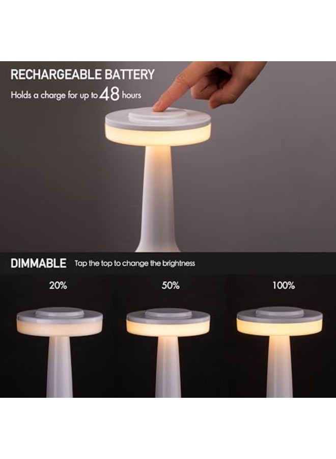 NIBEMINENT Portable LED Table Lamp with Touch Sensor, 3-Levels Brightness, Rechargeable Battery Up to 48 Hours Usage, Night Light for Kids Nursery, Nightstand Lamp, Bedside Lamp - Image 2